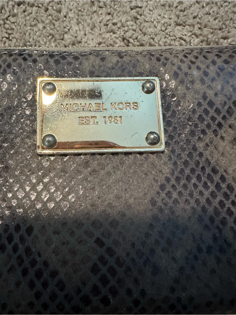 Michael Kors Snakeskin Print Zip-Around Wallet
